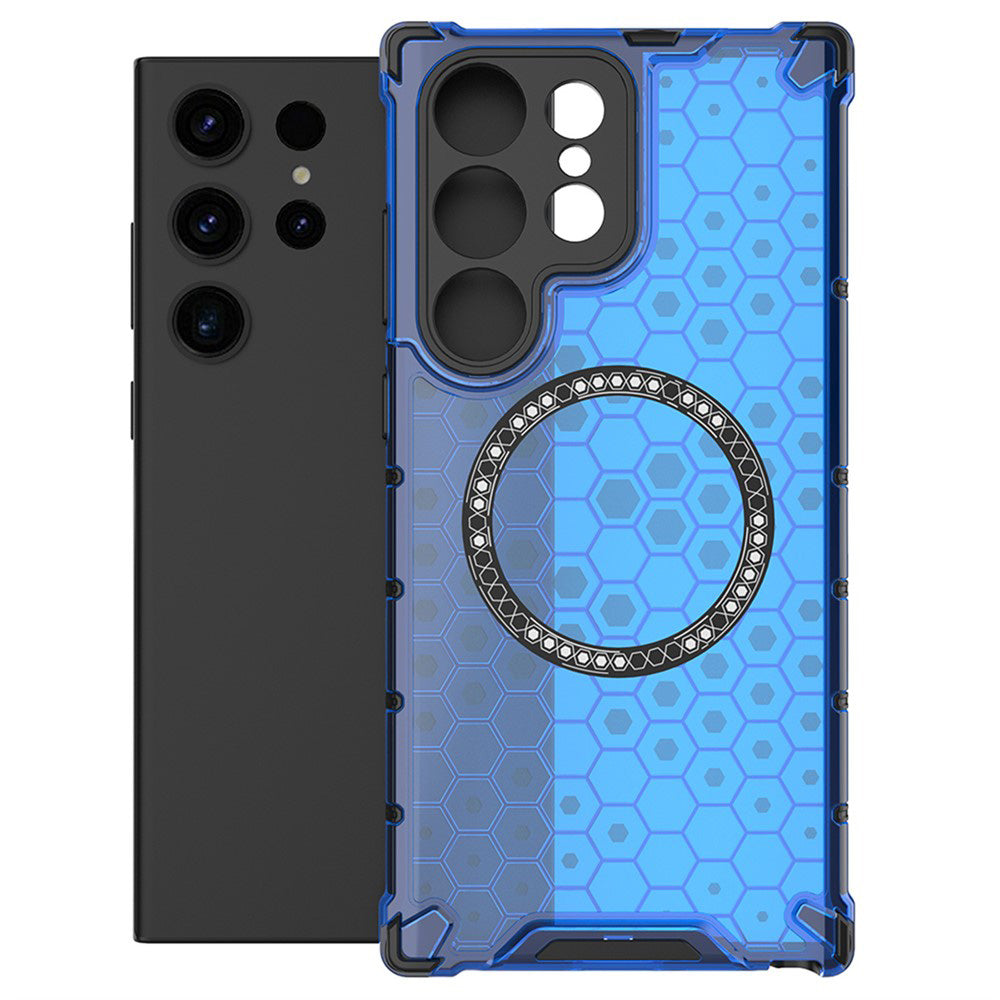 Capa MagSafe para Samsung Galaxy S25 Ultra S938, Techsuit, HoneyComb Shield, Azul