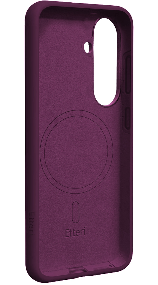 Capa MagSafe para Samsung Galaxy S26 S942, Etteri, Silicone Mag, Vinho