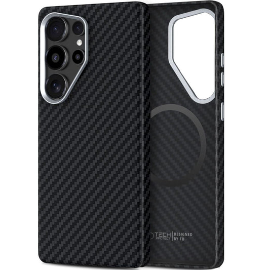 Capa MagSafe para Samsung Galaxy S25 Ultra S938, Tech-Protect, Ion Carbon, Preta