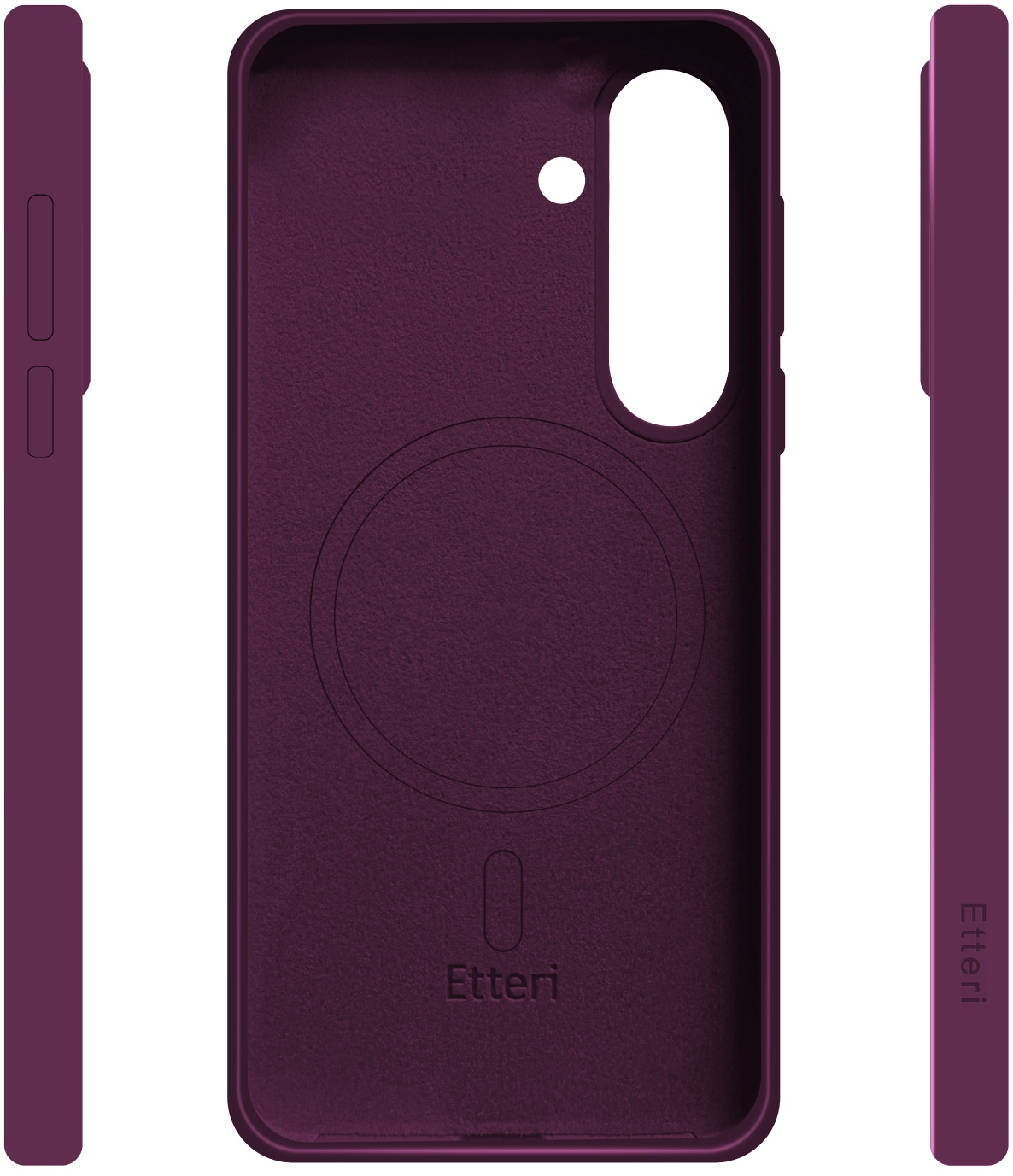 Capa MagSafe para Samsung Galaxy S25 S931, Etteri, Silicone Mag, Vinho