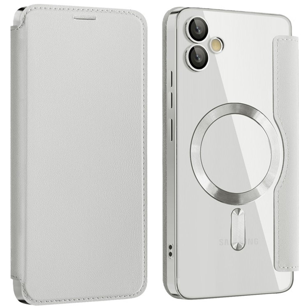 Capa MagSafe para Samsung Galaxy A05 A055, Techsuit, SmartMag Book, Cinzento