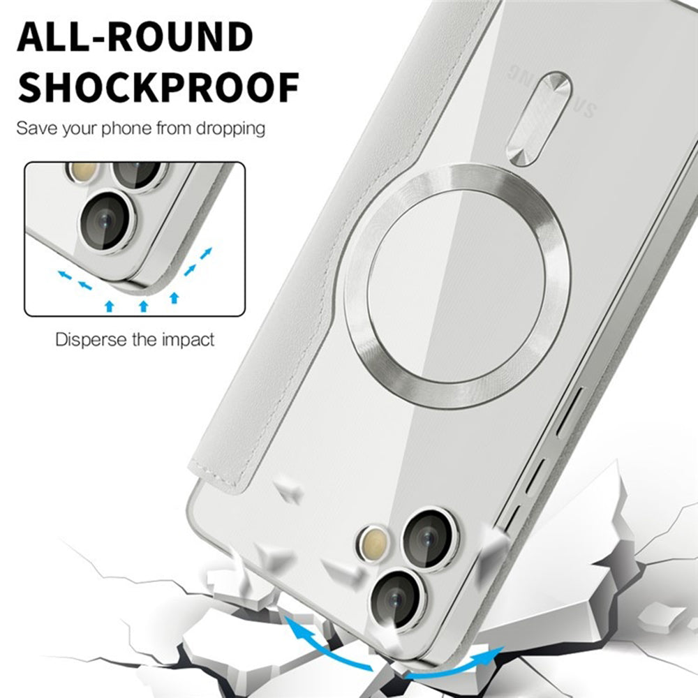 Capa MagSafe para Samsung Galaxy A05 A055, Techsuit, SmartMag Book, Cinzento