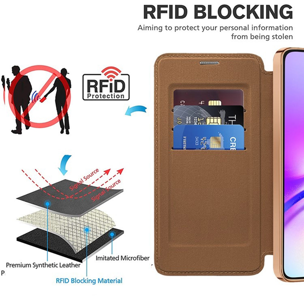 Capa MagSafe para Samsung Galaxy A05 A055, Techsuit, SmartMag Book, Castanha