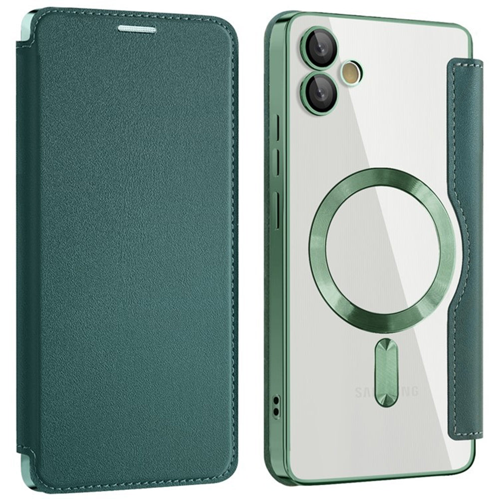 Capa MagSafe para Samsung Galaxy A05 A055, Techsuit, SmartMag Book, Verde