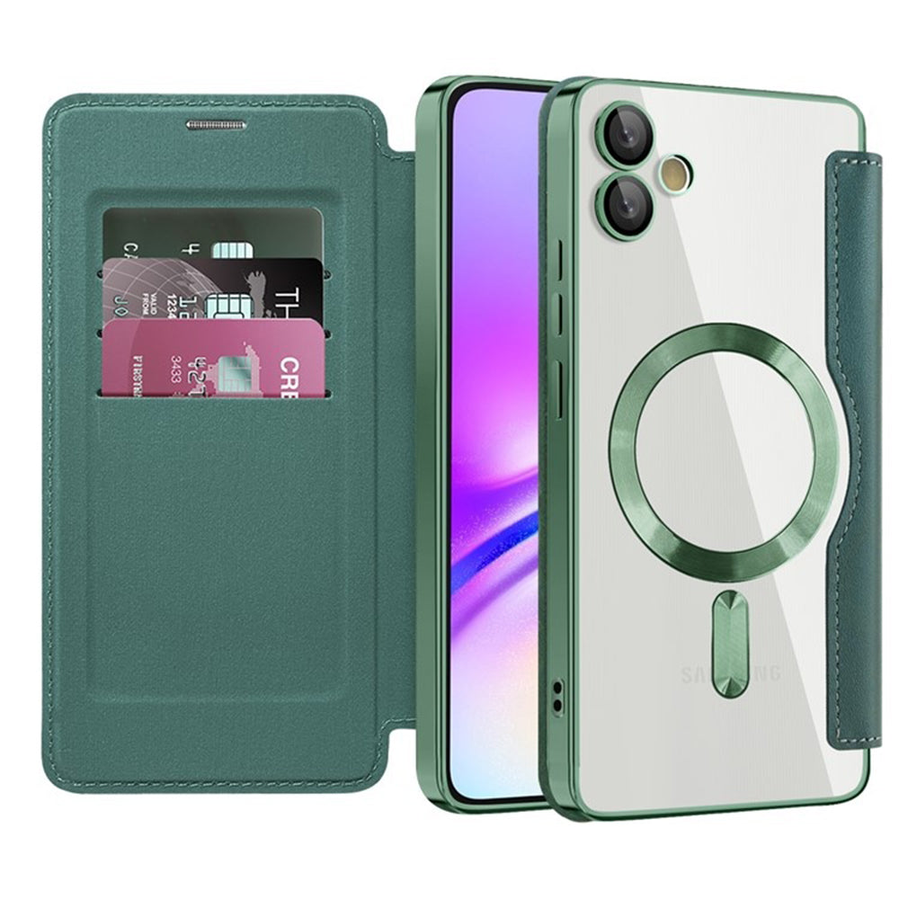 Capa MagSafe para Samsung Galaxy A05 A055, Techsuit, SmartMag Book, Verde