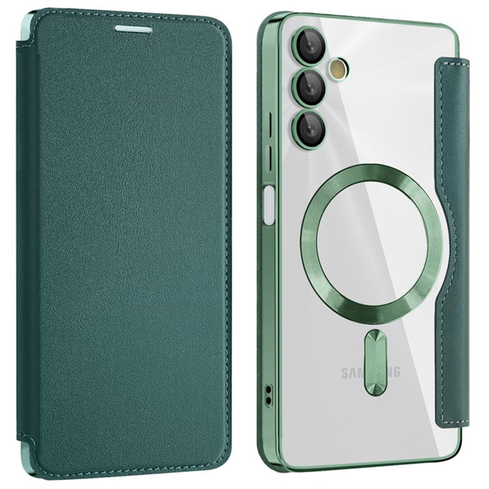 Capa MagSafe para Samsung Galaxy A05s A057, Techsuit, SmartMag Book, Verde