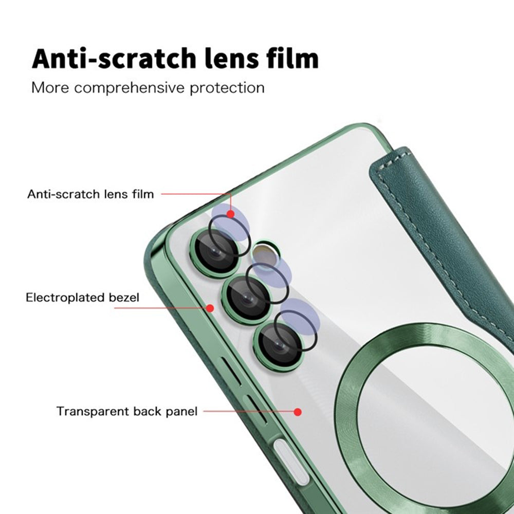 Capa MagSafe para Samsung Galaxy A05s A057, Techsuit, SmartMag Book, Verde