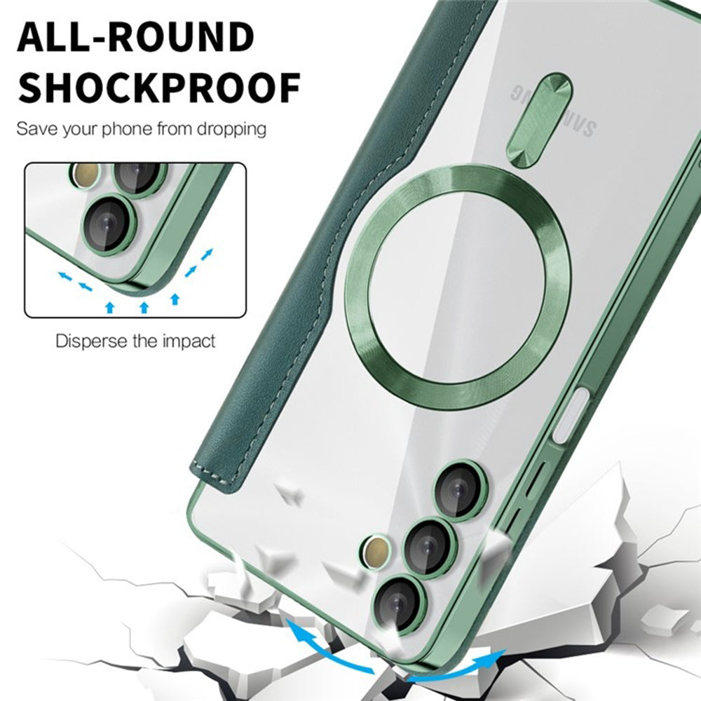 Capa MagSafe para Samsung Galaxy A05s A057, Techsuit, SmartMag Book, Verde