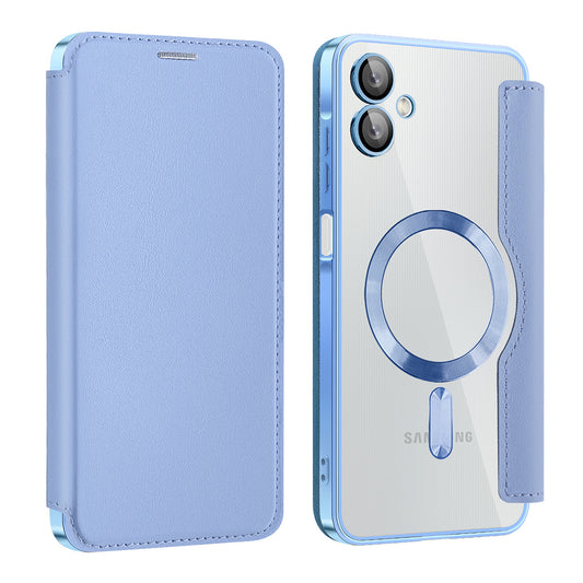 Capa MagSafe para Samsung Galaxy A06 A065, Techsuit, SmartMag Book, Azul