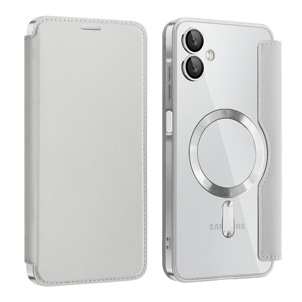 Capa MagSafe para Samsung Galaxy A06 A065, Techsuit, SmartMag Book, Cinzento