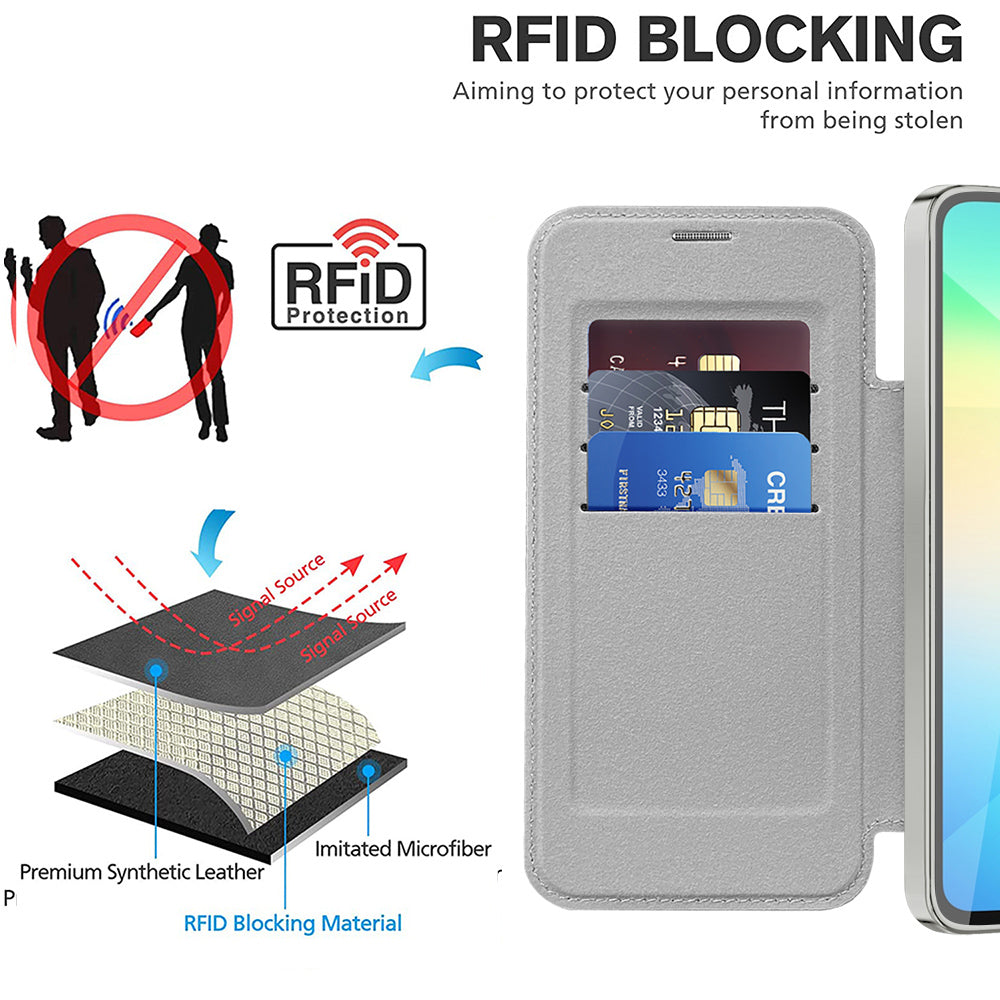 Capa MagSafe para Samsung Galaxy A06 A065, Techsuit, SmartMag Book, Cinzento