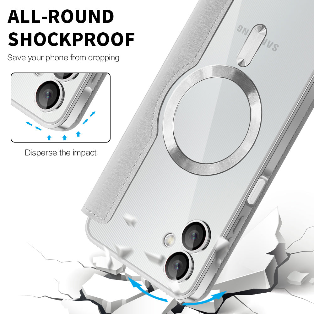 Capa MagSafe para Samsung Galaxy A06 A065, Techsuit, SmartMag Book, Cinzento