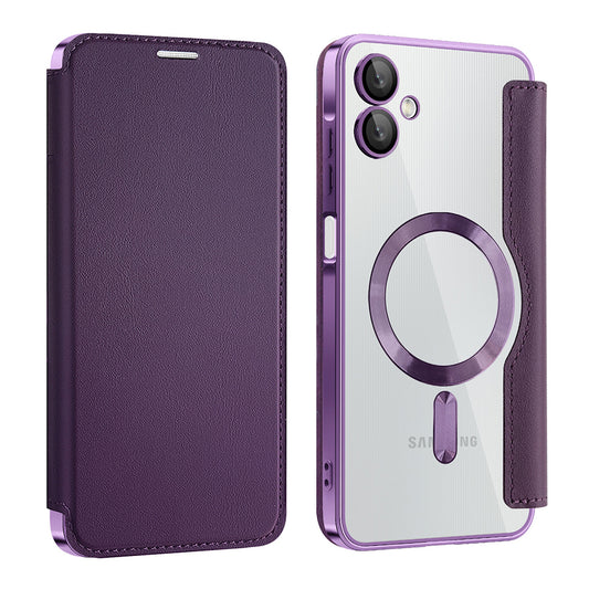 Capa MagSafe para Samsung Galaxy A06 A065, Techsuit, SmartMag Book, Roxo