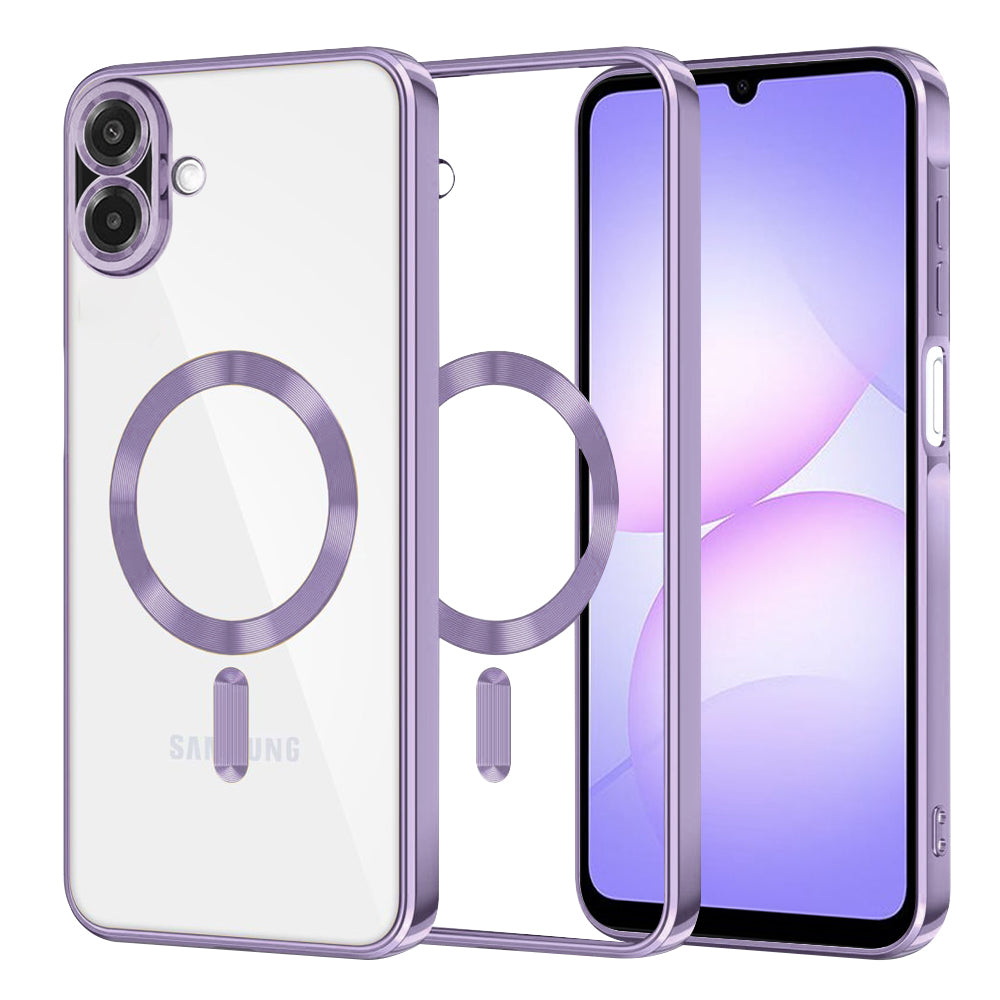 Capa MagSafe para Samsung Galaxy A07 4G A075, Techsuit, Luxury Crystal, Roxo Claro