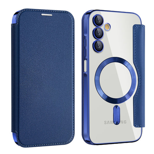 Capa MagSafe para Samsung Galaxy A15 5G A156 / A15 A155, Techsuit, SmartMag Book, Azul