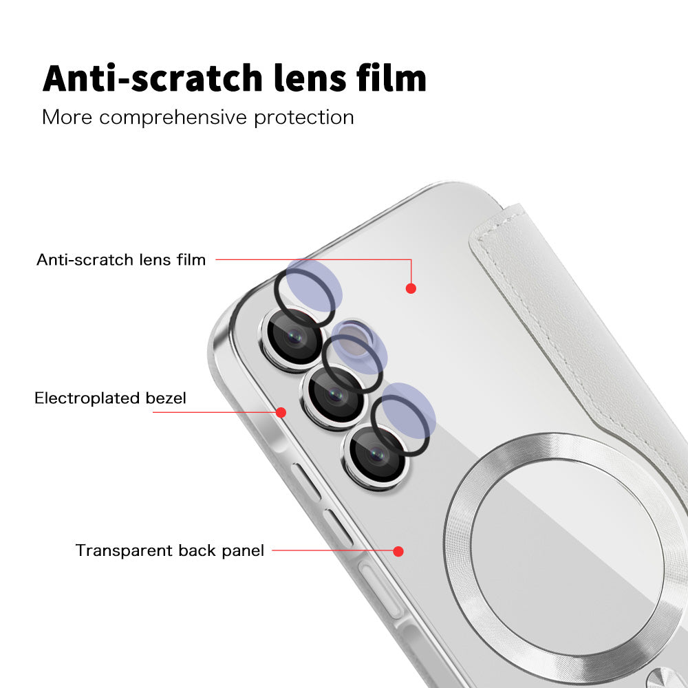 Capa MagSafe para Samsung Galaxy A15 5G A156 / A15 A155, Techsuit, SmartMag Book, Cinzento
