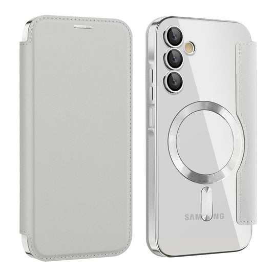 Capa MagSafe para Samsung Galaxy A15 5G A156 / A15 A155, Techsuit, SmartMag Book, Cinzento