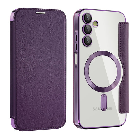 Capa MagSafe para Samsung Galaxy A15 5G A156 / A15 A155, Techsuit, SmartMag Book, Roxo