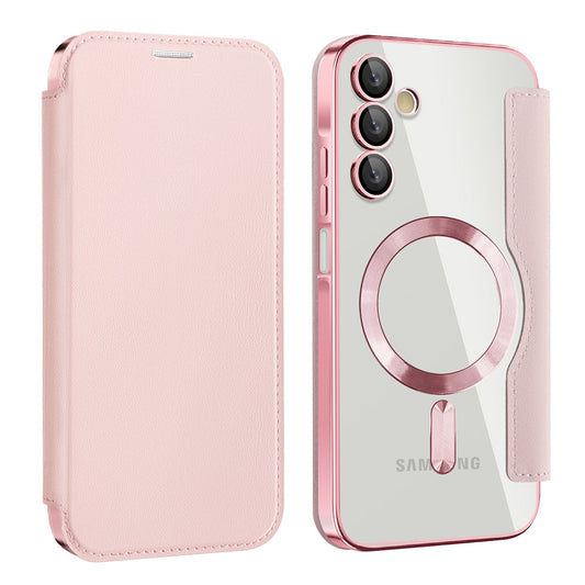 Capa MagSafe para Samsung Galaxy A15 5G A156 / A15 A155, Techsuit, SmartMag Book, Rosa