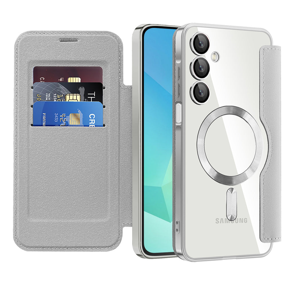 Capa MagSafe para Samsung Galaxy A16 5G A166 / A16 4G A165, Techsuit, SmartMag Book, Cinzento