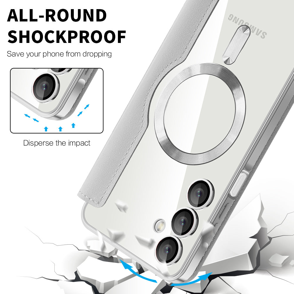 Capa MagSafe para Samsung Galaxy A16 5G A166 / A16 4G A165, Techsuit, SmartMag Book, Cinzento