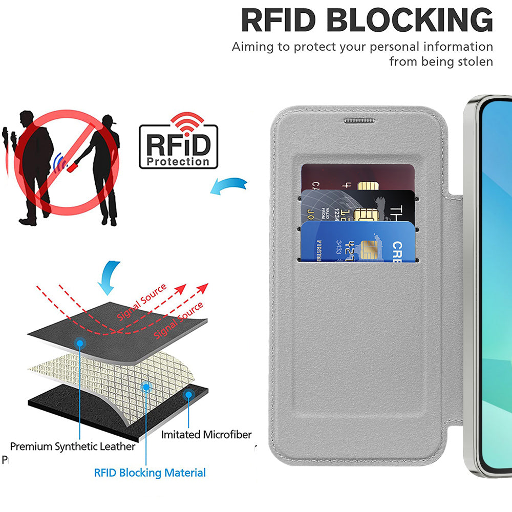 Capa MagSafe para Samsung Galaxy A16 5G A166 / A16 4G A165, Techsuit, SmartMag Book, Cinzento