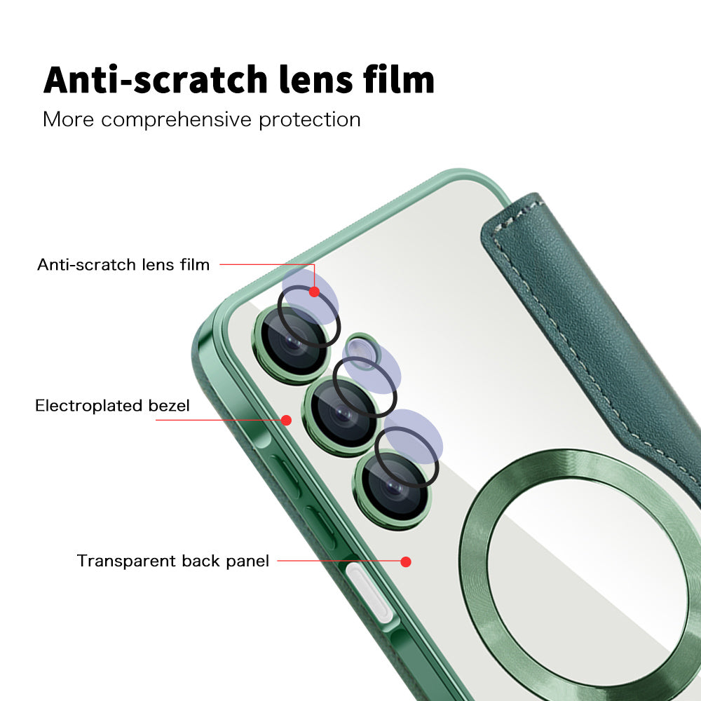 Capa MagSafe para Samsung Galaxy A16 5G A166 / A16 4G A165, Techsuit, SmartMag Book, Verde