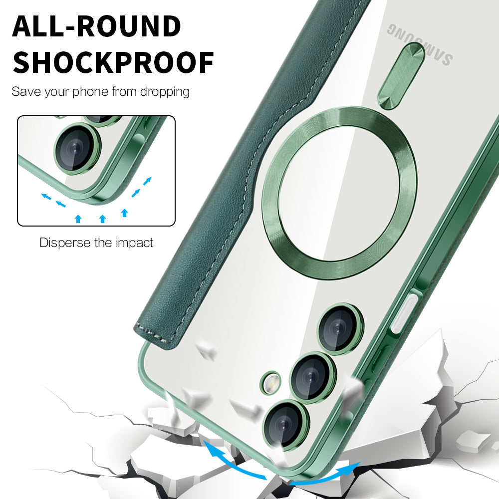 Capa MagSafe para Samsung Galaxy A16 5G A166 / A16 4G A165, Techsuit, SmartMag Book, Verde