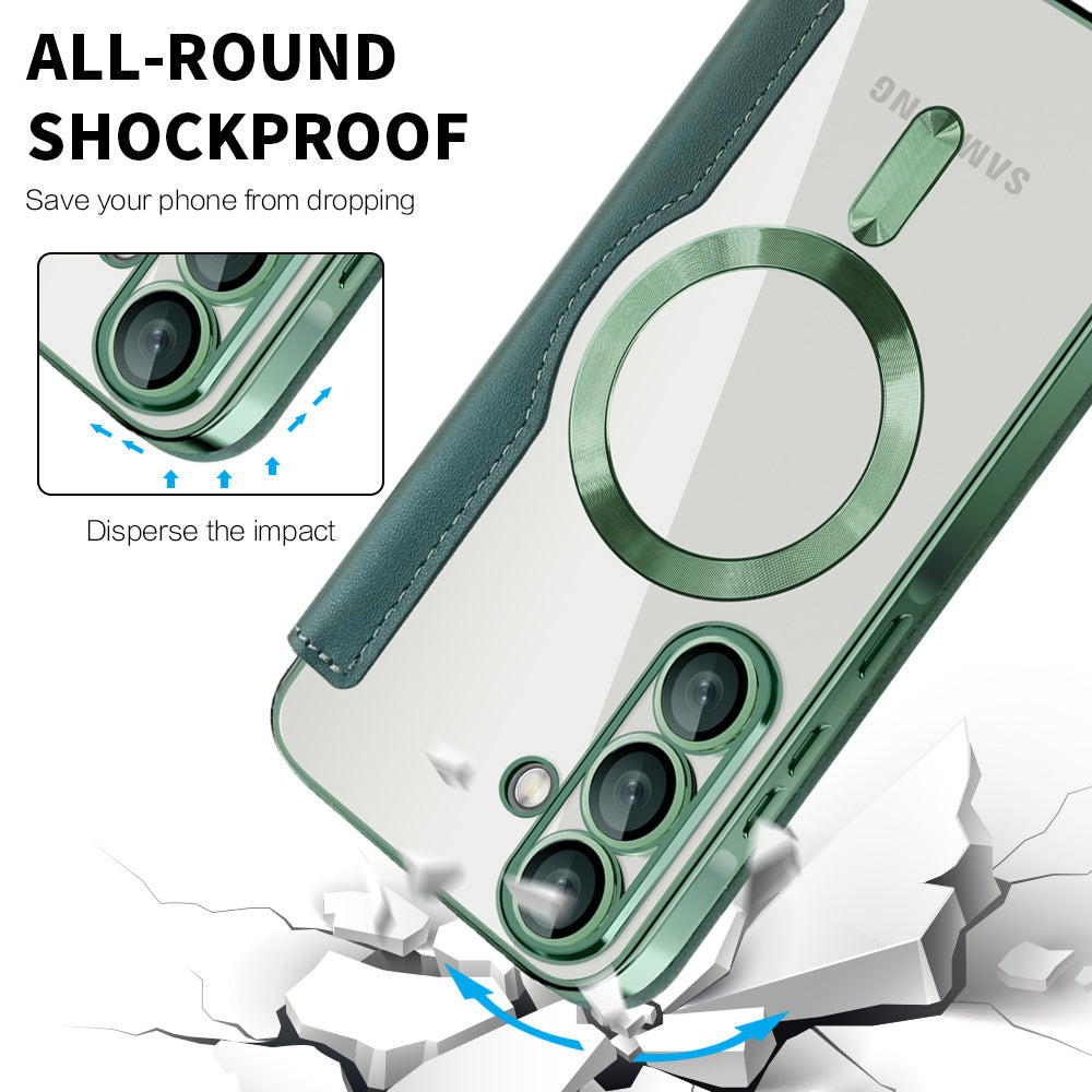 Capa MagSafe para Samsung Galaxy A26 A266, Techsuit, SmartMag Book, Verde