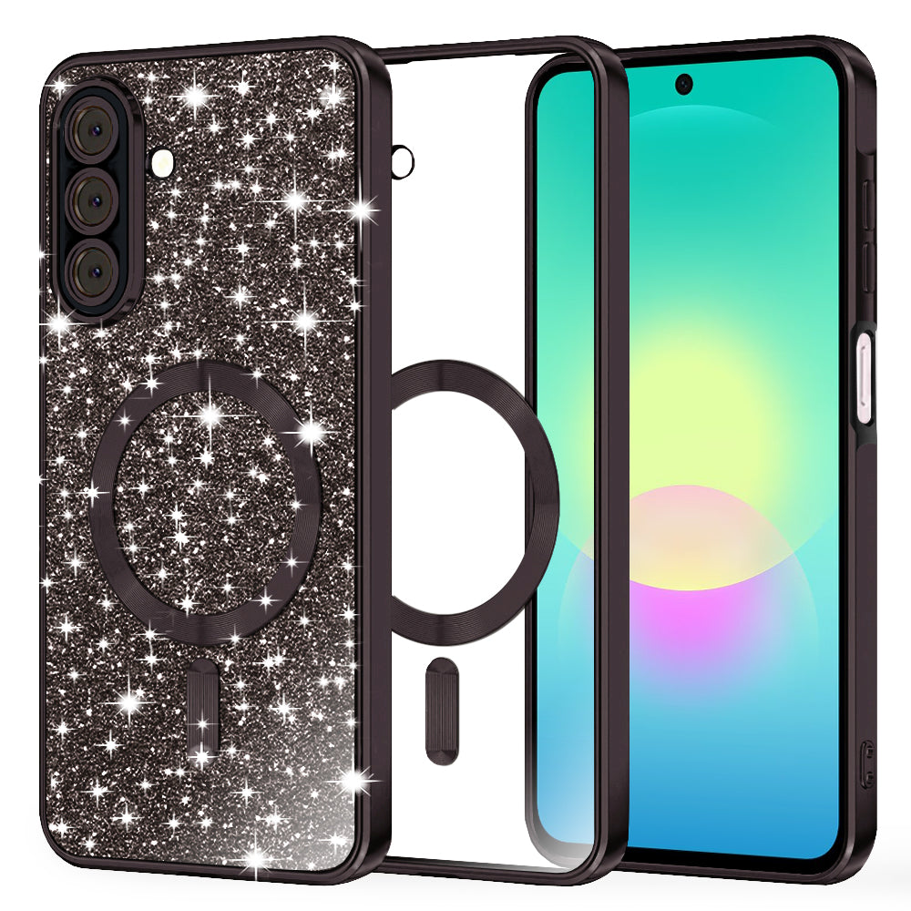 Capa MagSafe para Samsung Galaxy A27 5G, Techsuit, Luxury Glitter, Preta