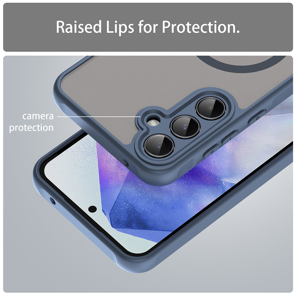 Capa MagSafe para Samsung Galaxy A35 5G A356, Techsuit, HaloFrost II, Azul Marinho
