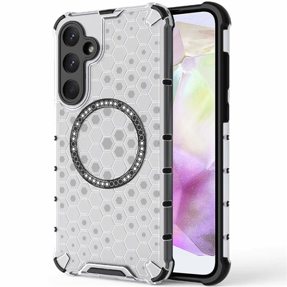 Capa MagSafe para Samsung Galaxy A35 5G A356, Techsuit, HoneyComb Shield, Branca
