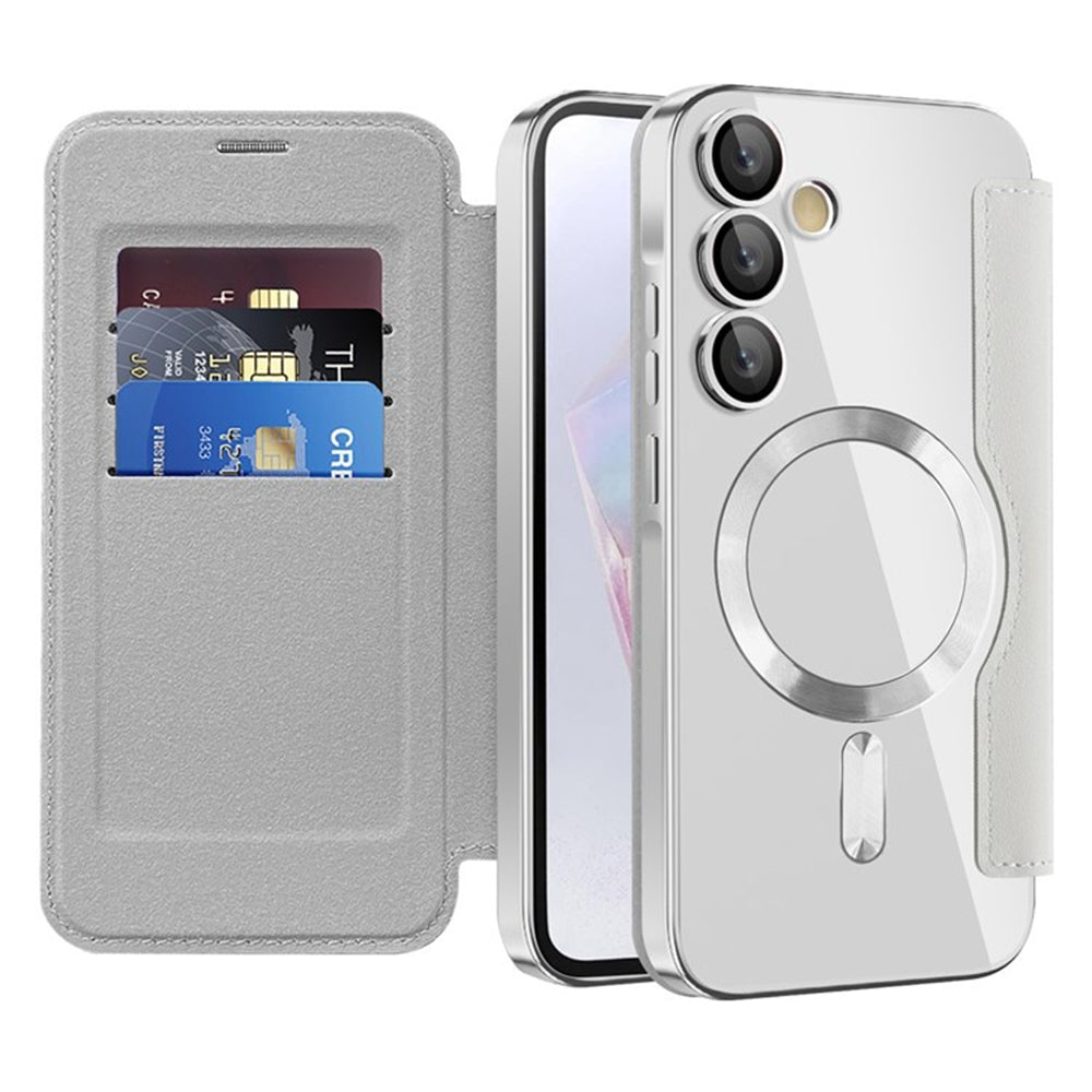 Capa MagSafe para Samsung Galaxy A35 5G A356, Techsuit, SmartMag Book, Cinzento