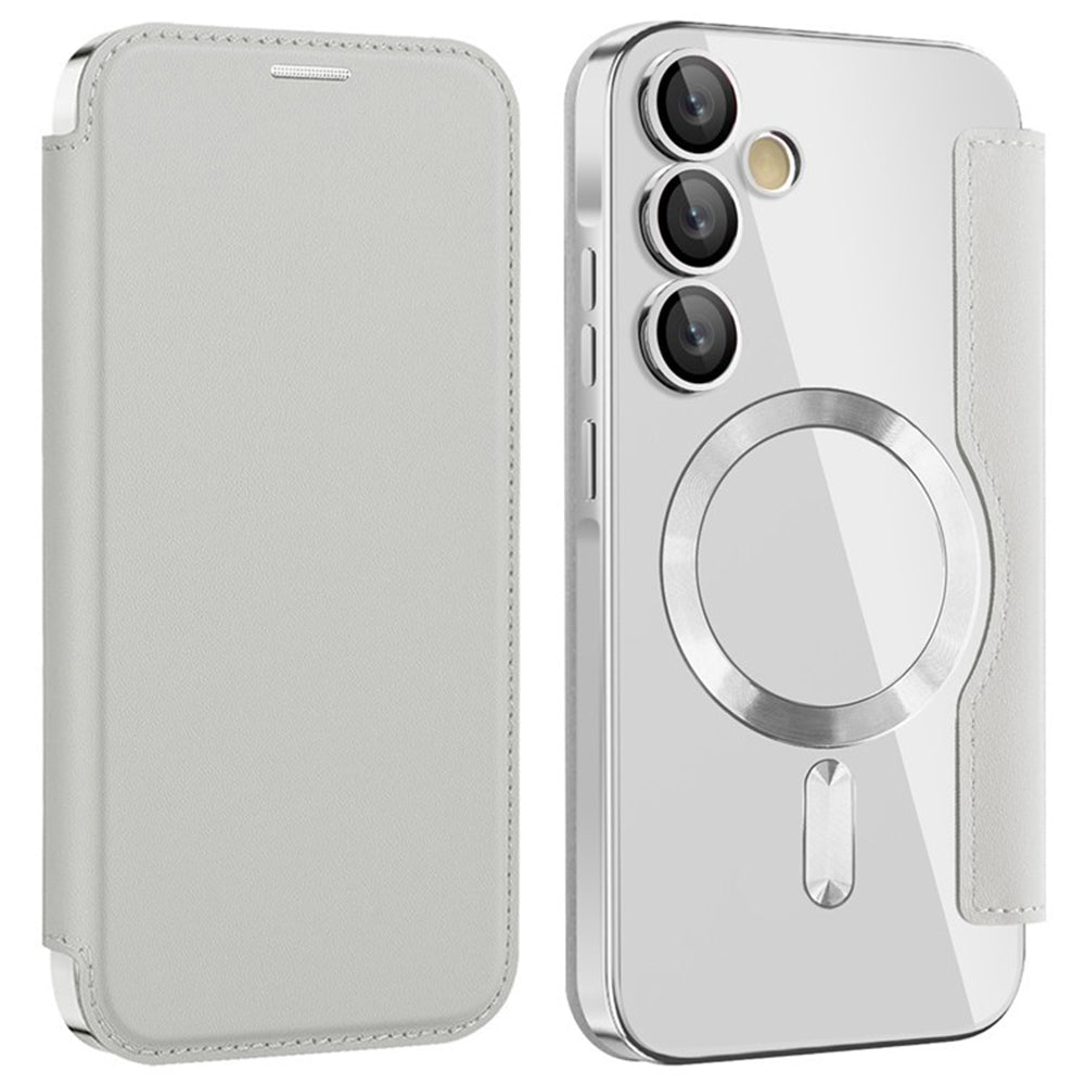 Capa MagSafe para Samsung Galaxy A35 5G A356, Techsuit, SmartMag Book, Cinzento