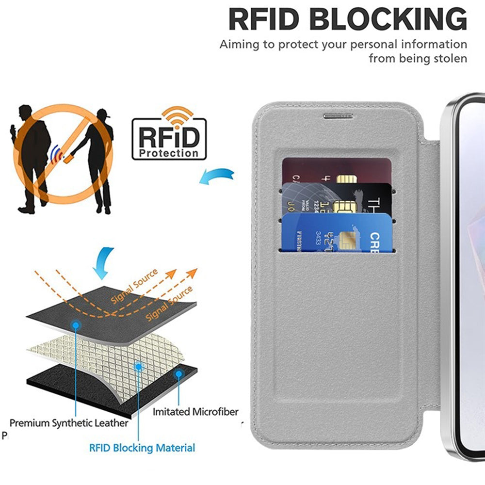 Capa MagSafe para Samsung Galaxy A35 5G A356, Techsuit, SmartMag Book, Cinzento