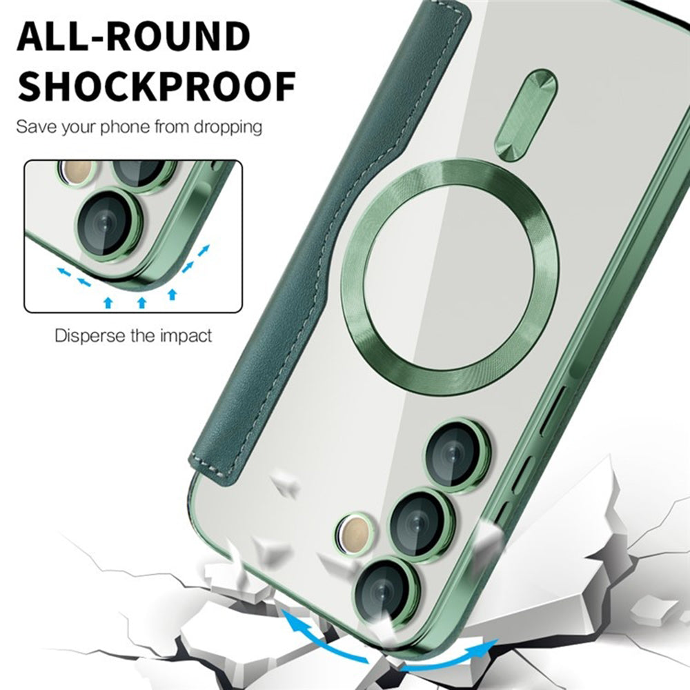 Capa MagSafe para Samsung Galaxy A35 5G A356, Techsuit, SmartMag Book, Verde