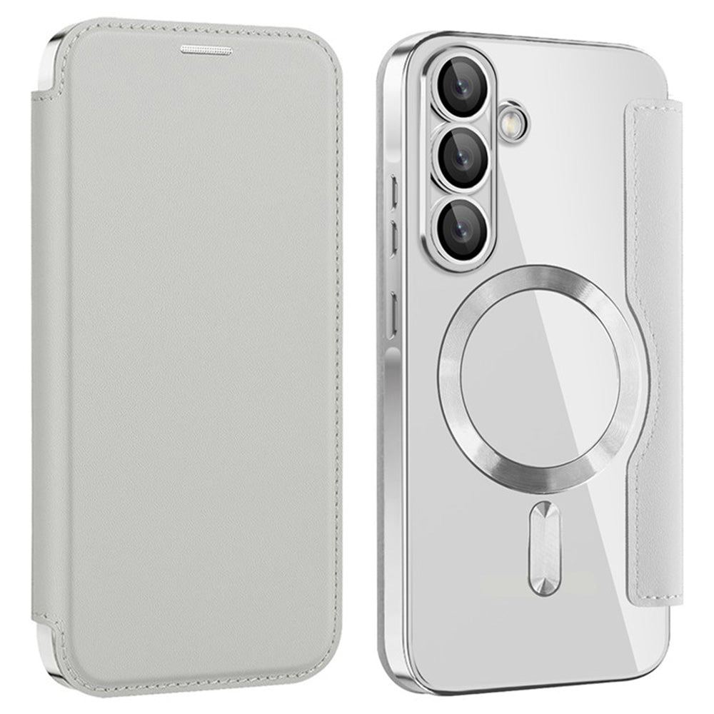 Capa MagSafe para Samsung Galaxy A36 A366, Techsuit, SmartMag Book, Cinzento