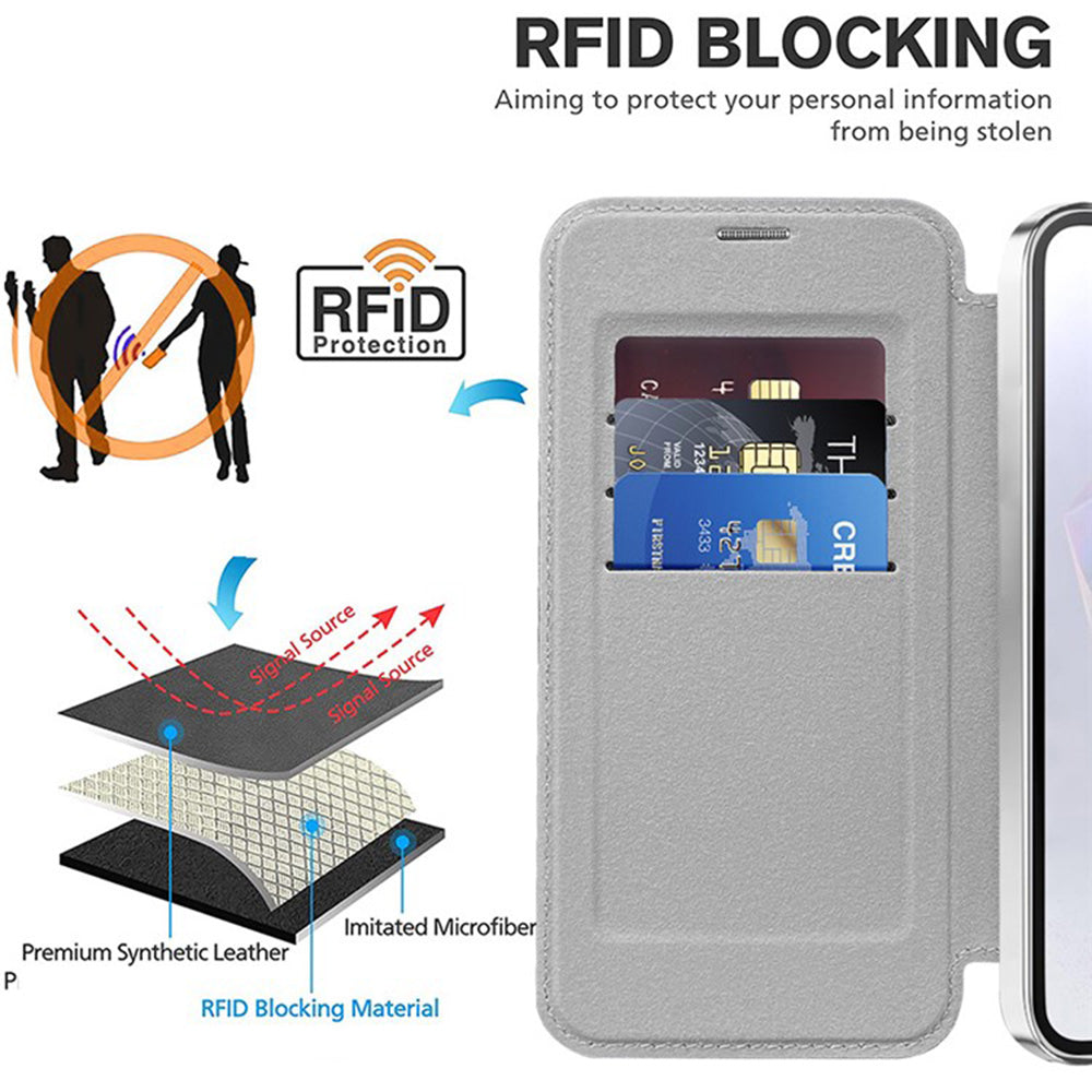 Capa MagSafe para Samsung Galaxy A36 A366, Techsuit, SmartMag Book, Cinzento
