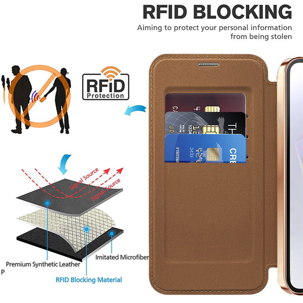 Capa MagSafe para Samsung Galaxy A36 A366, Techsuit, SmartMag Book, Castanha