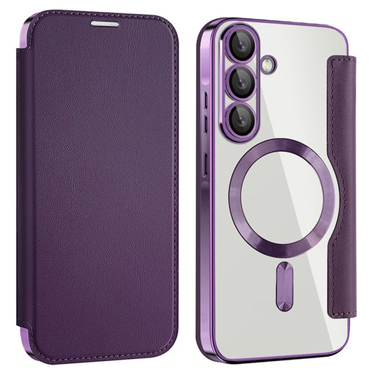 Capa MagSafe para Samsung Galaxy A36 A366, Techsuit, SmartMag Book, Roxo