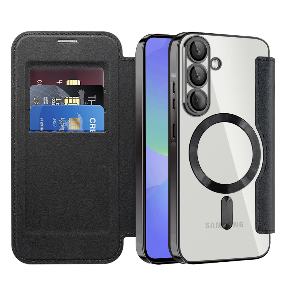 Capa MagSafe para Samsung Galaxy A36 A366, Techsuit, SmartMag Book, Preta