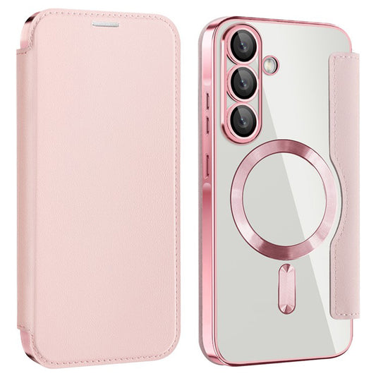 Capa MagSafe para Samsung Galaxy A36 A366, Techsuit, SmartMag Book, Rosa
