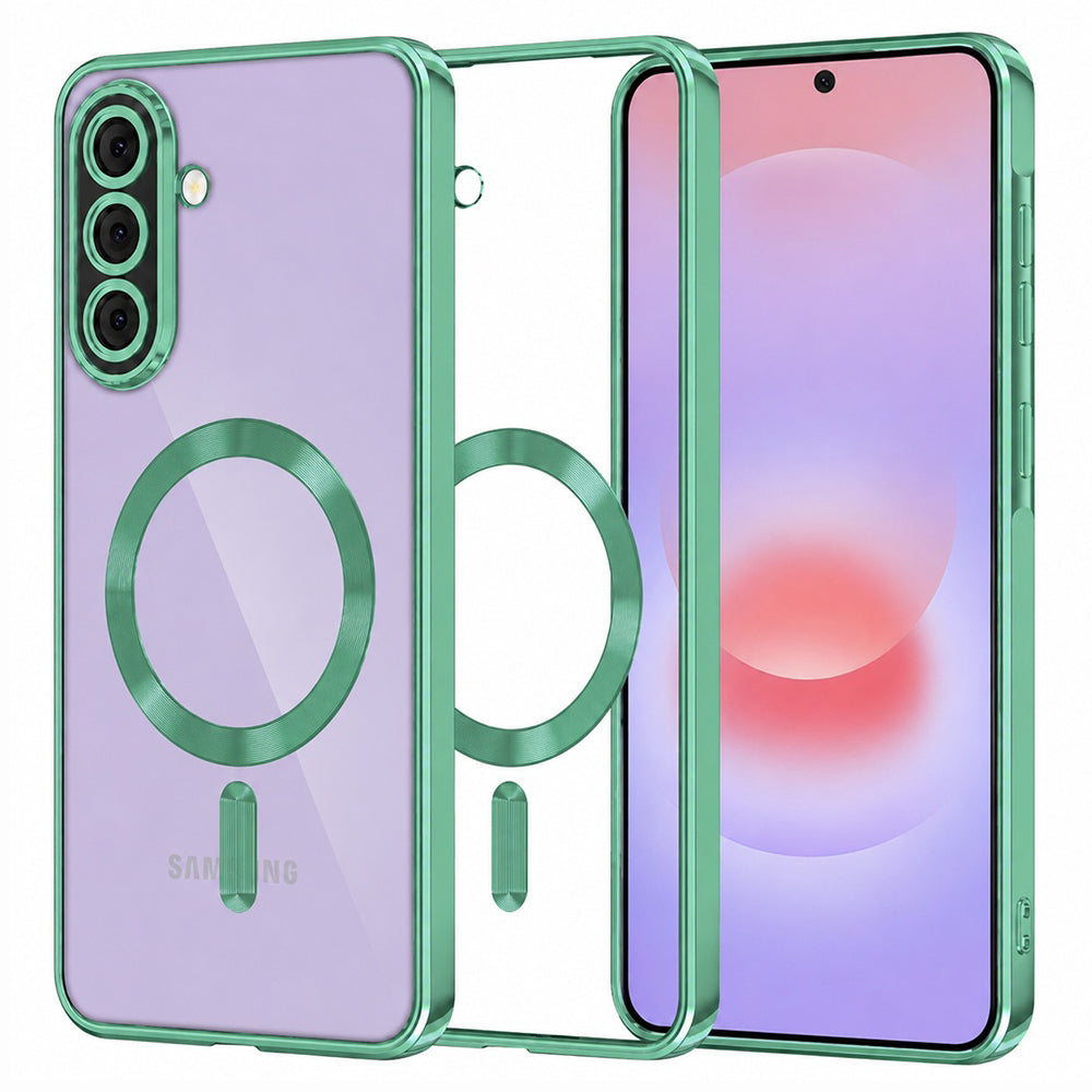 Capa MagSafe para Samsung Galaxy A37 5G, Techsuit, Luxury Crystal, Verde Claro