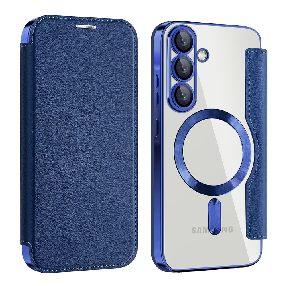 Capa MagSafe para Samsung Galaxy A37 5G, Techsuit, SmartMag Book, Azul