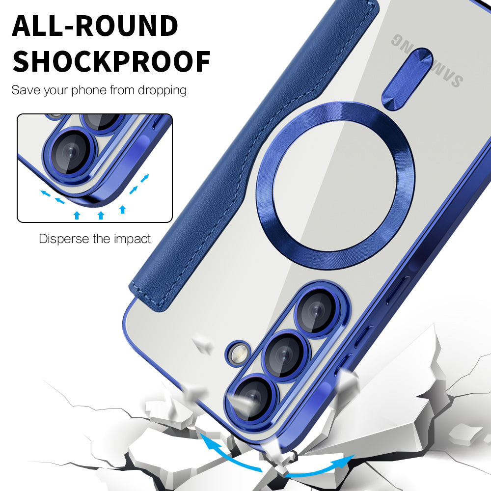 Capa MagSafe para Samsung Galaxy A37 5G, Techsuit, SmartMag Book, Azul