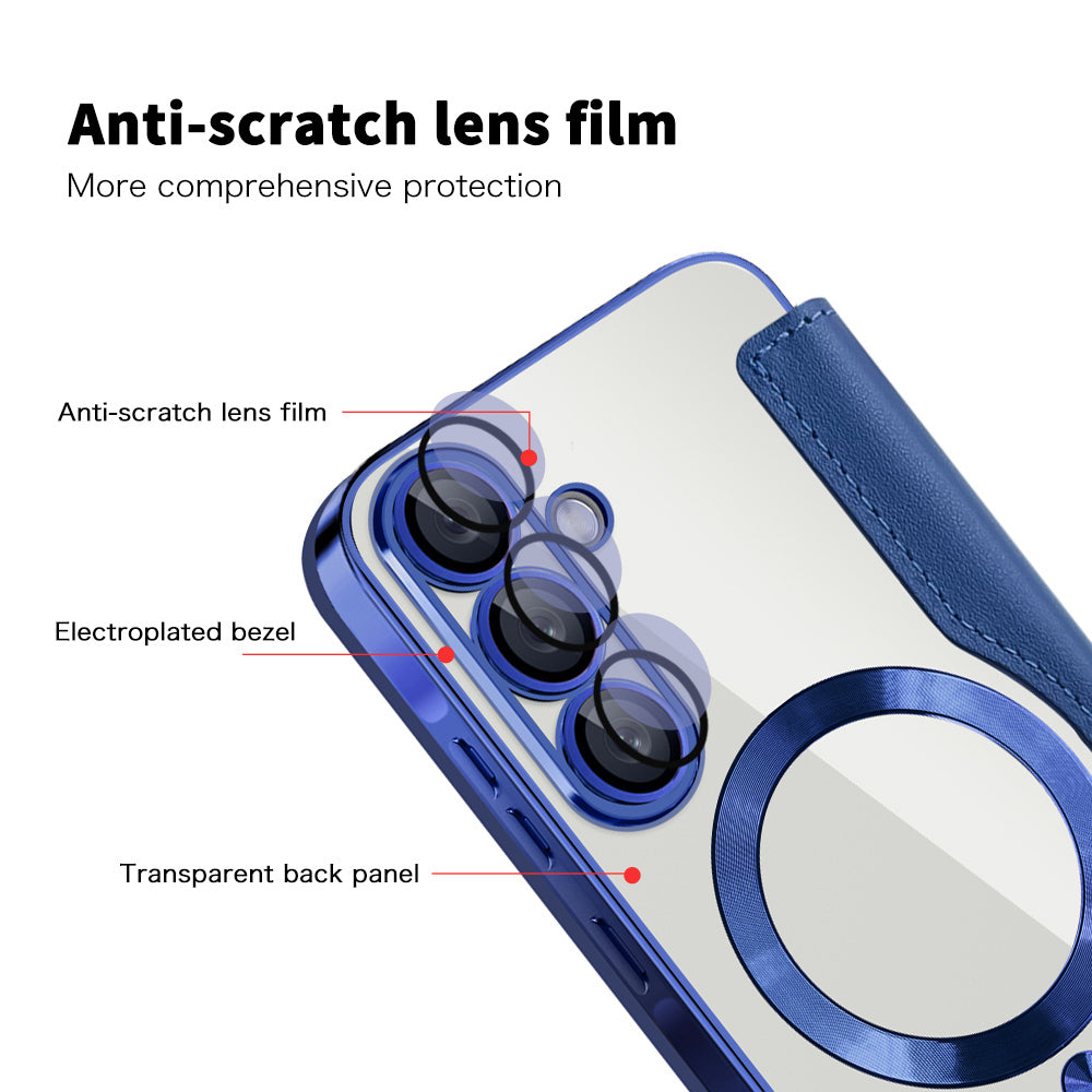 Capa MagSafe para Samsung Galaxy A37 5G, Techsuit, SmartMag Book, Azul