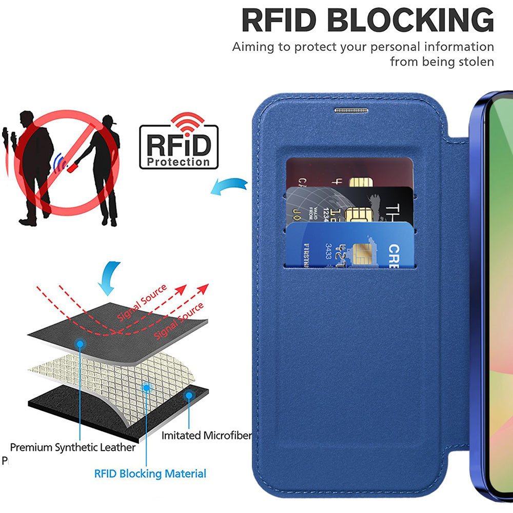 Capa MagSafe para Samsung Galaxy A37 5G, Techsuit, SmartMag Book, Azul