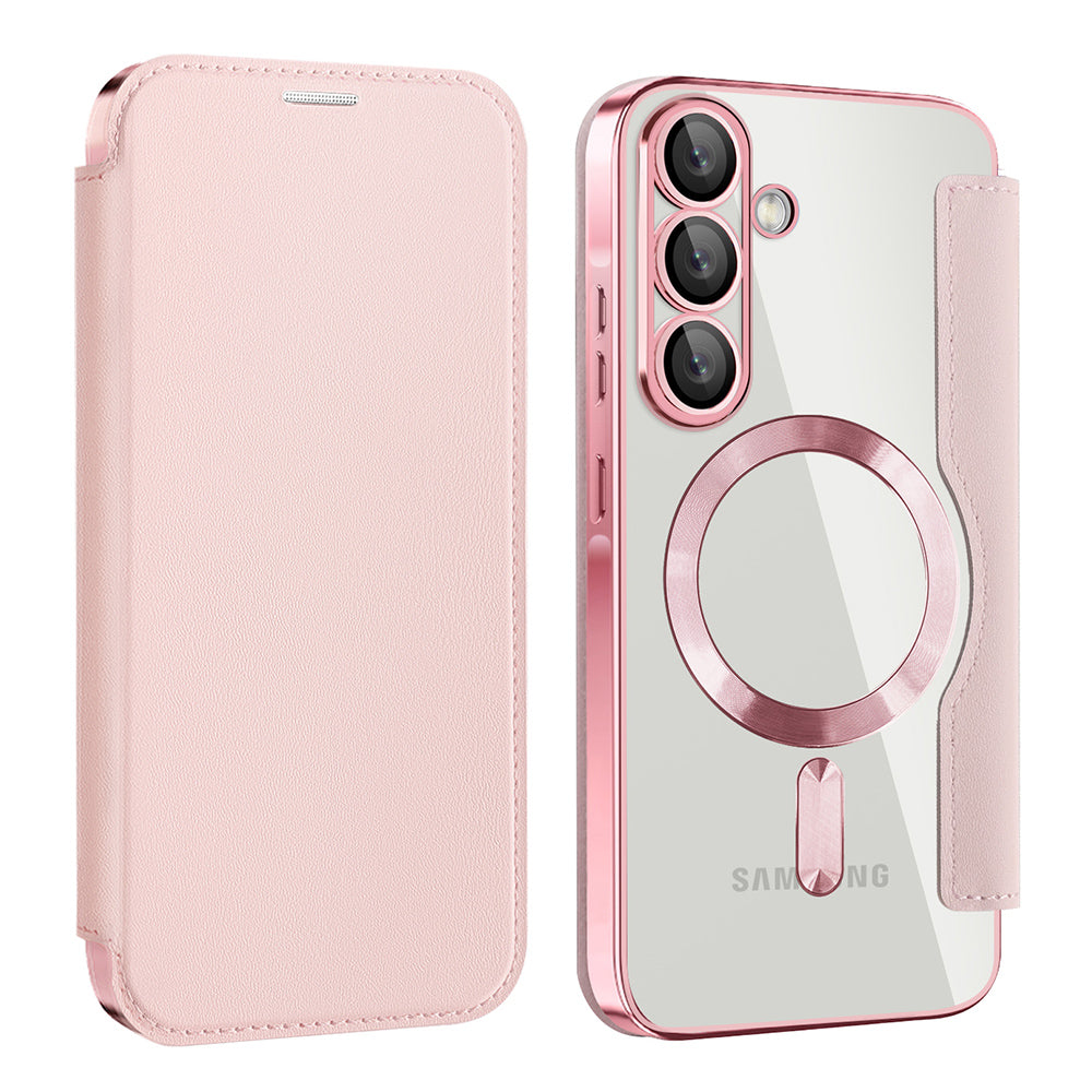 Capa MagSafe para Samsung Galaxy A37 5G, Techsuit, SmartMag Book, Rosa