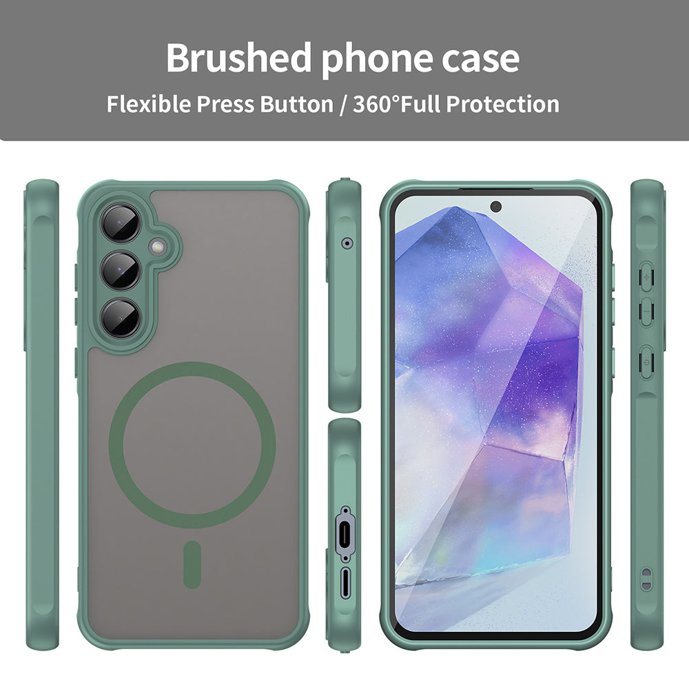 Capa MagSafe para Samsung Galaxy A55 5G A556, Techsuit, HaloFrost II, Verde