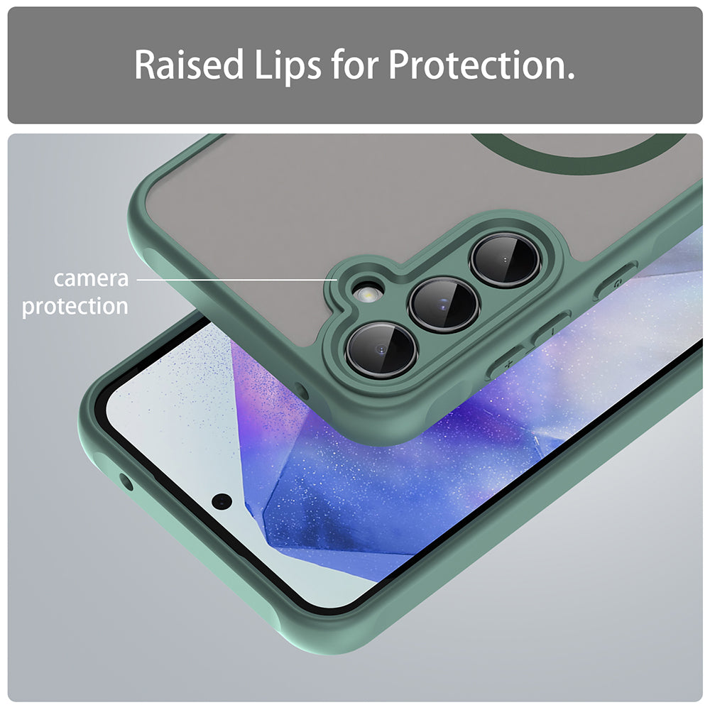 Capa MagSafe para Samsung Galaxy A55 5G A556, Techsuit, HaloFrost II, Verde